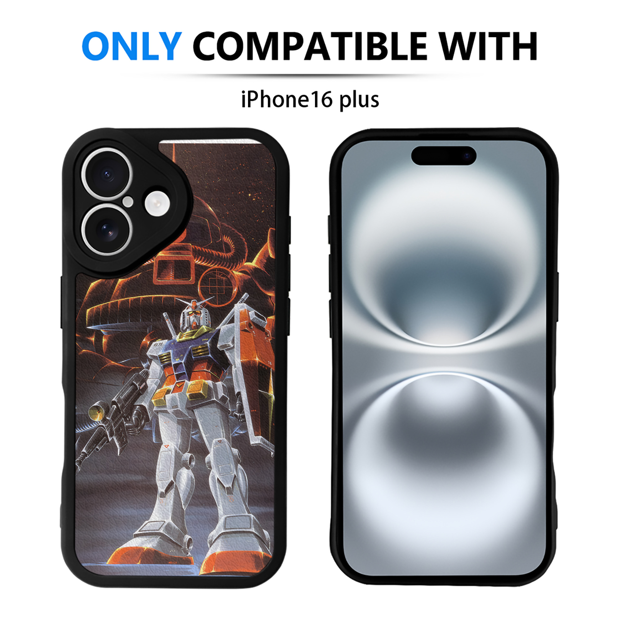 （画像用） 機動戦士ガンダム Mobile Suit Gundam 【iPhone 16シリーズ対応】シリコンスマホケース（レザー調） 材質：シリコン